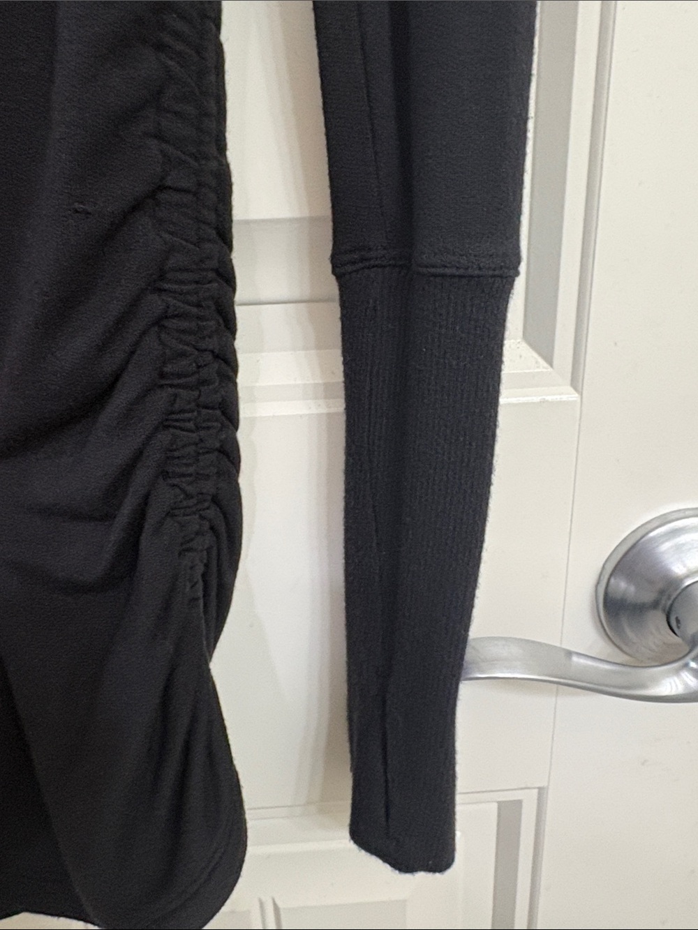 Athleta Black Long Sleeve Side-Ruched Crew Top - Picture 5 of 9
